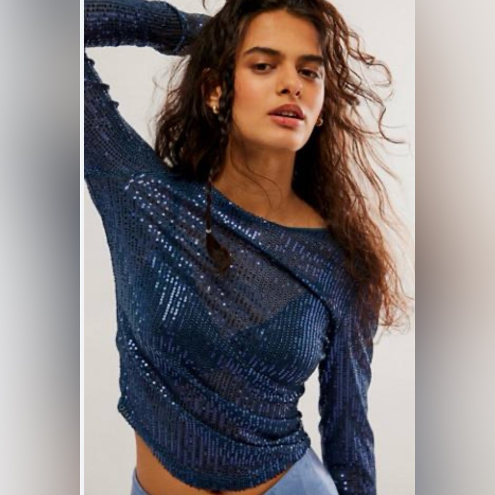 Free People NWT Sequin Top